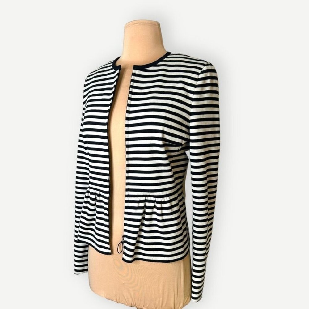 Akris Black and White Striped Jacket